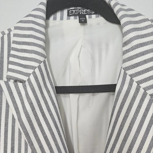 Express vintage Striped Cropped opened front blazer size 12 - Picture 2 of 6